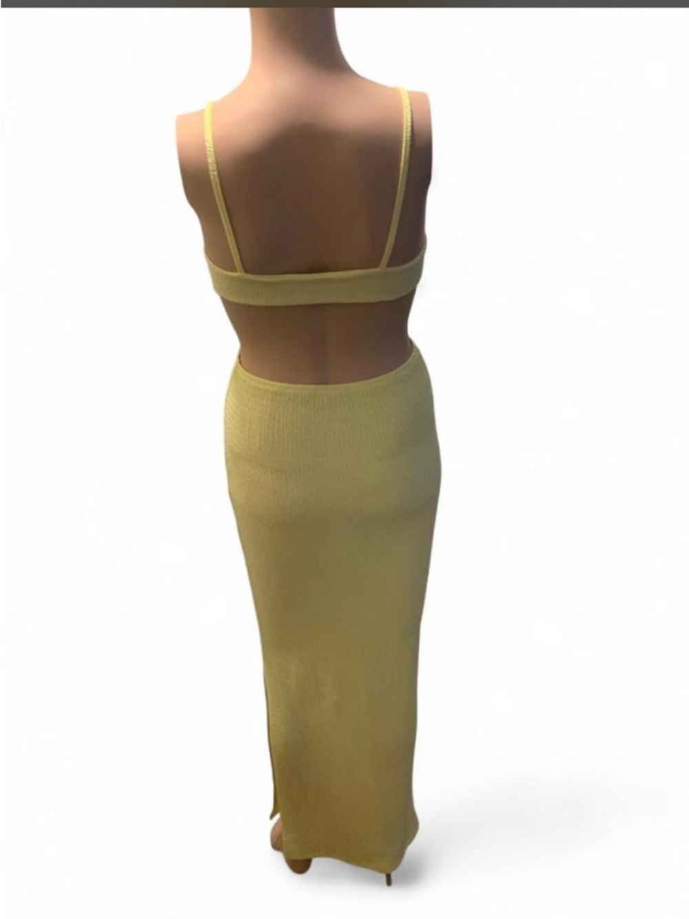 Yellow Cutout Maxi Dress with Knot Front - Picture 2 of 2